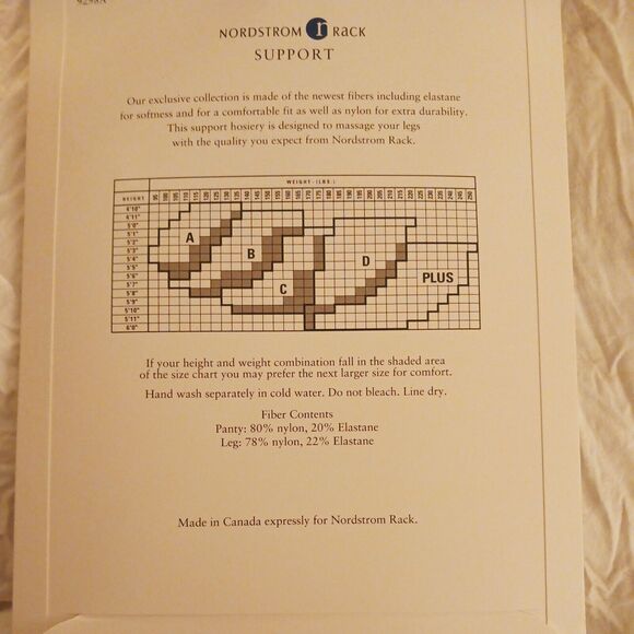 Nordstrom Rack Control Top SUPPORT LEG Sheer Toe Pantyhose NUDE Sz B Vintage New - Picture 5 of 8